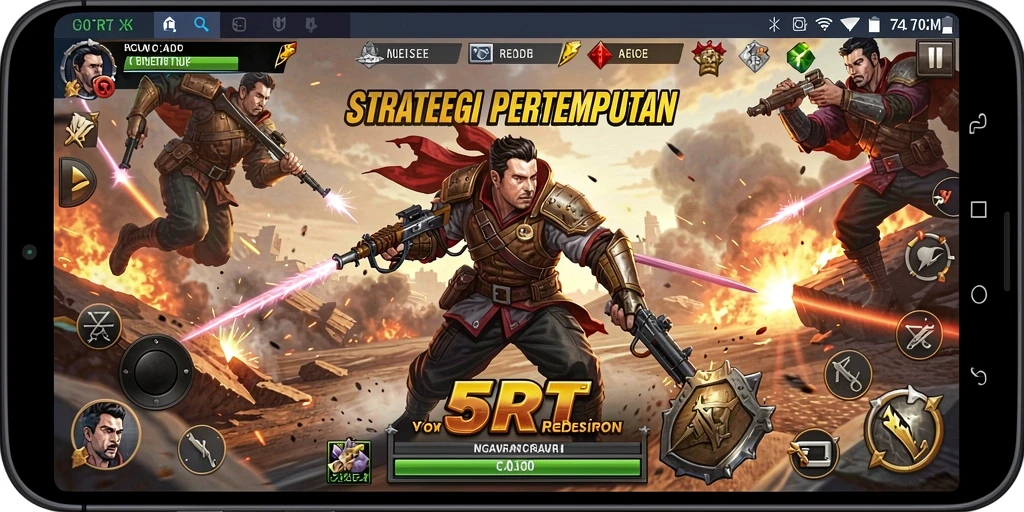 Screenshot gameplay 5RT menampilkan aksi pertempuran yang strategis dan mendebarkan.