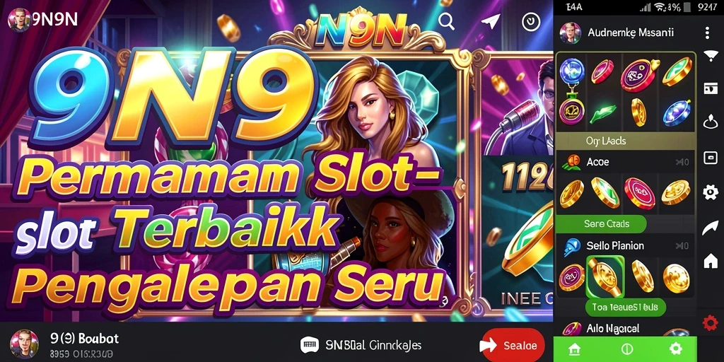 Tampilan gameplay seru pada permainan Slot 9N9N yang berwarna-warni.