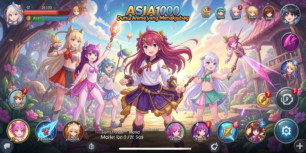 Gameplay ASIA100 yang seru dan penuh aksi dengan karakter anime.
