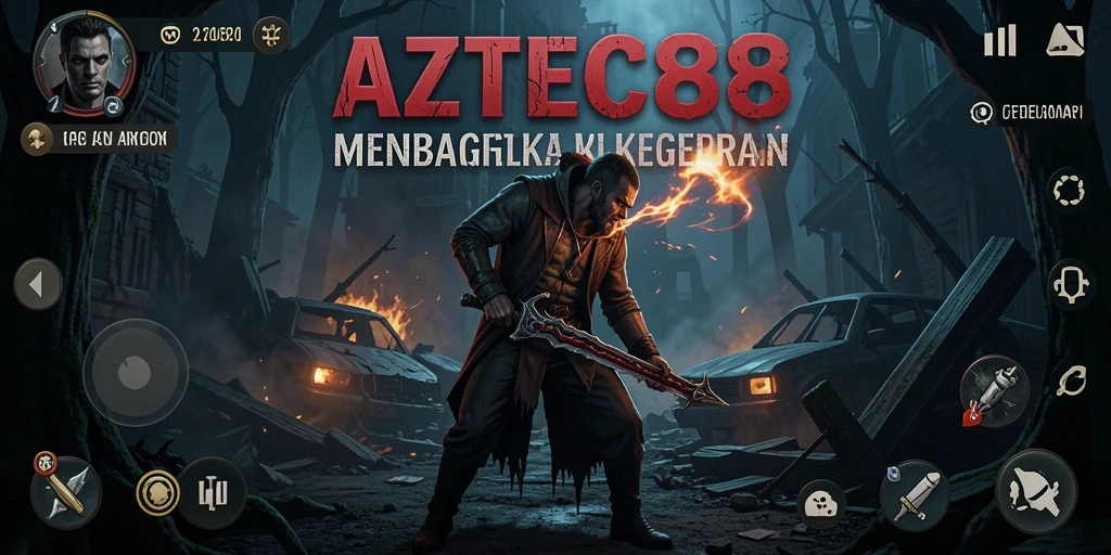 Gameplay menegangkan AZTEC88 dengan suasana horror yang kuat.