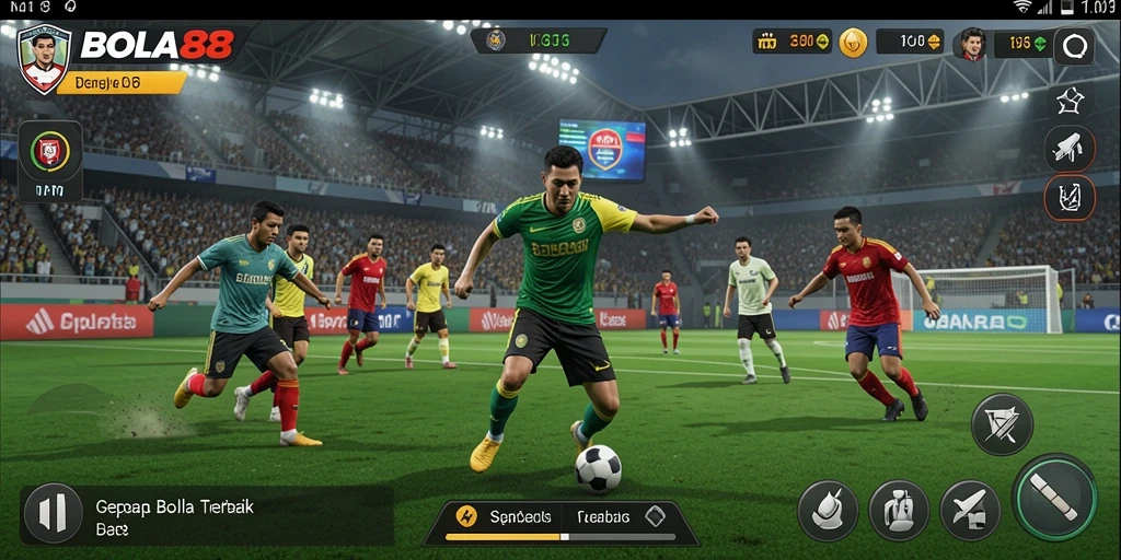 Tampilan gameplay <strong>BOLA88</strong> yang seru dan mendebarkan saat pertandingan berlangsung.