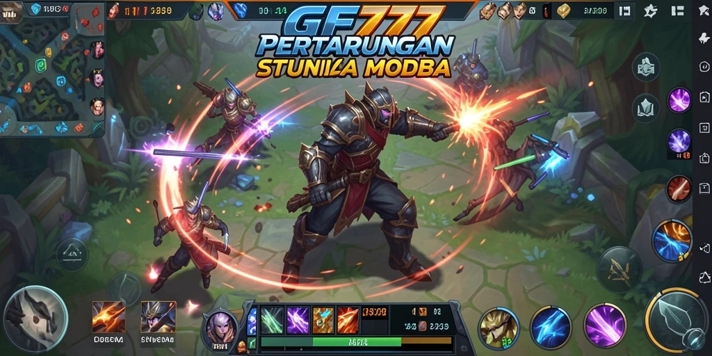 Screenshot gameplay menunjukkan pertarungan seru antar tim di GF777.