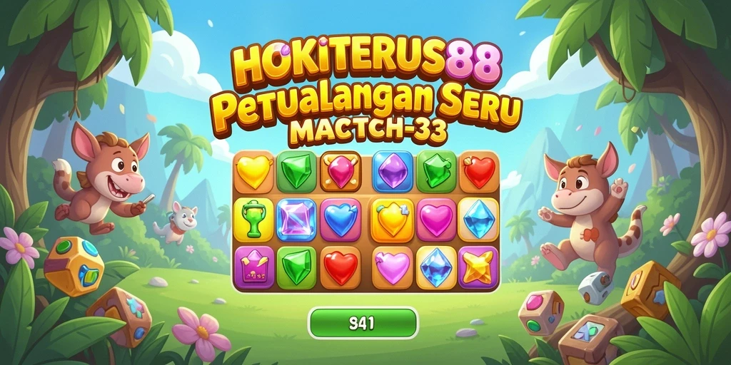 Tangkapan layar HOKITERUS88 menampilkan momen seru dalam gameplay Match-3.