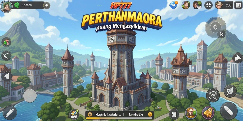 Tangkapan layar gameplay HP777 menampilkan aksi menara pertahanan yang mendebarkan.