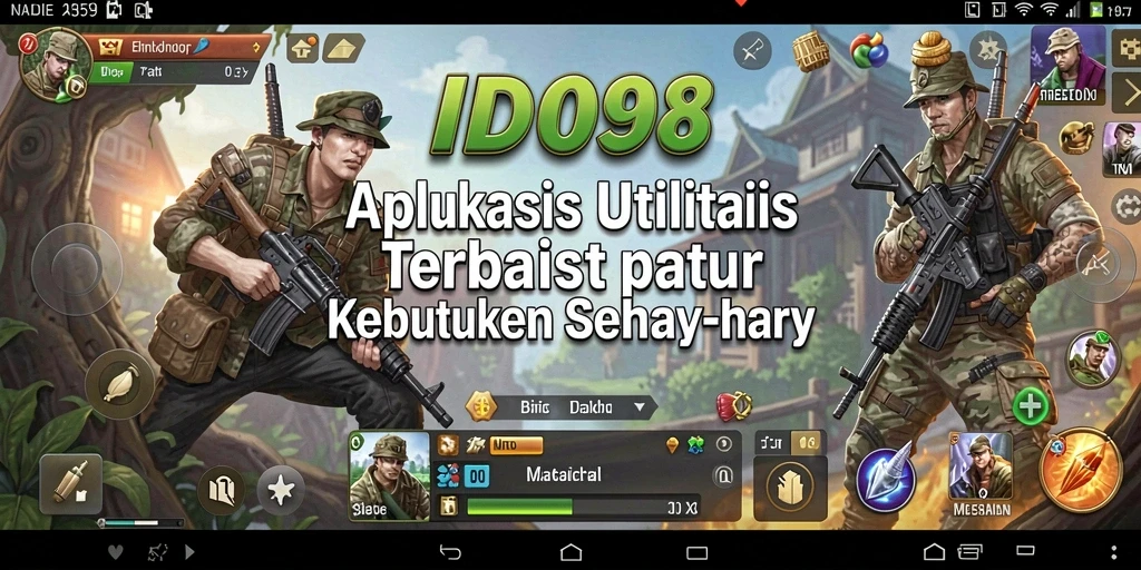 Screenshot aplikasi ID098 menampilkan tampilan utama yang user-friendly.