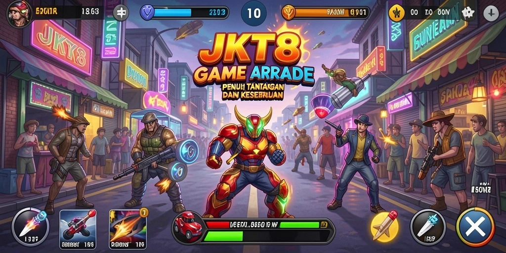 Tampilan gameplay seru dari JKT8 dengan berbagai level dan rintangan.