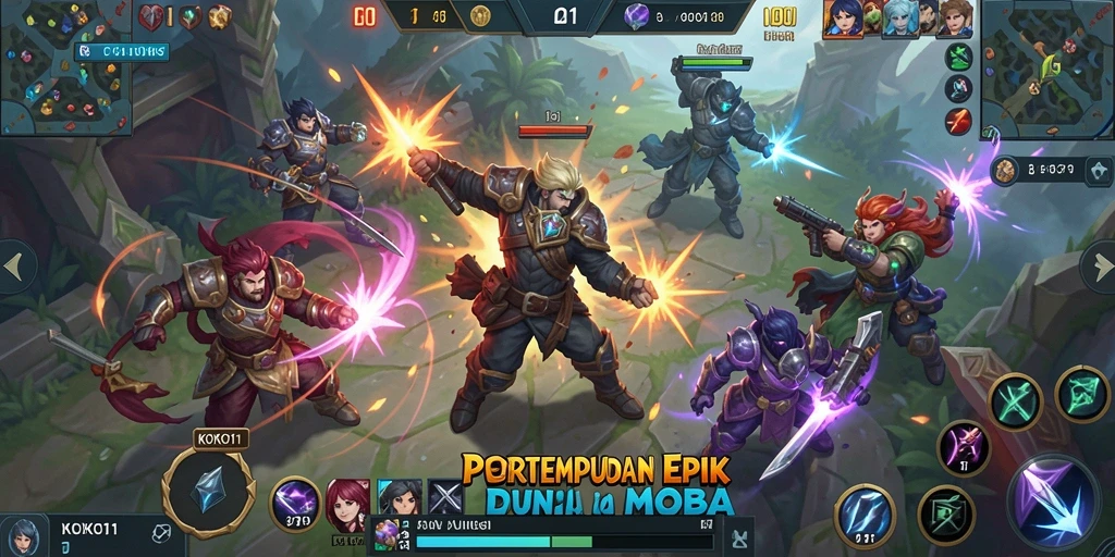 Gameplay KOKO11 yang seru dan kompetitif di arena MOBA.