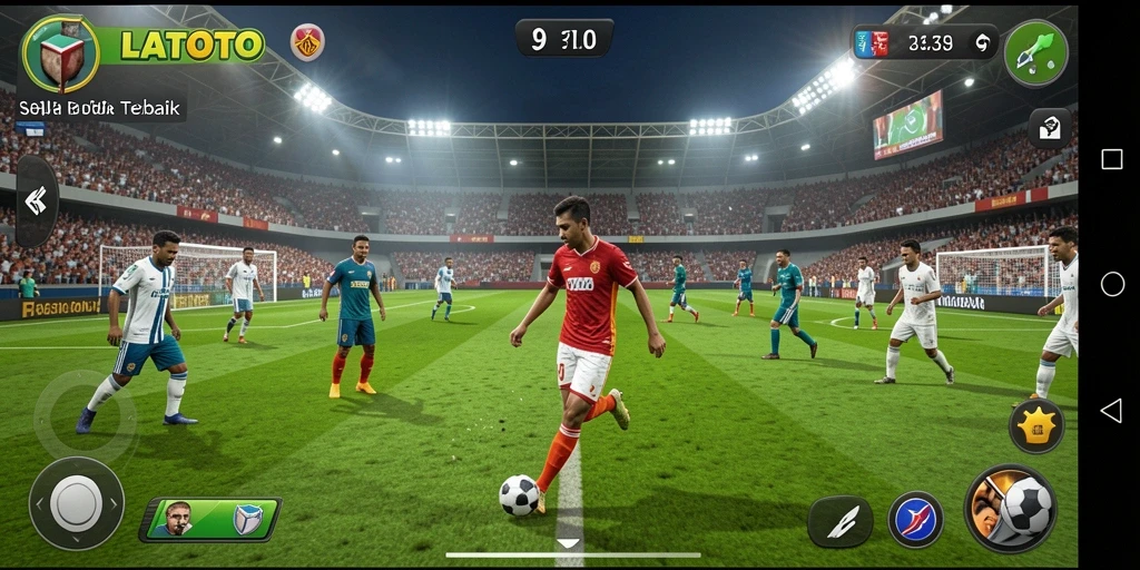 Tampilan gameplay <strong>LATOTO</strong> yang menampilkan aksi sepak bola seru.