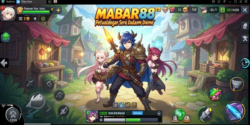 Screenshot menampilkan aksi seru dalam MABAR88 dengan karakter anime.