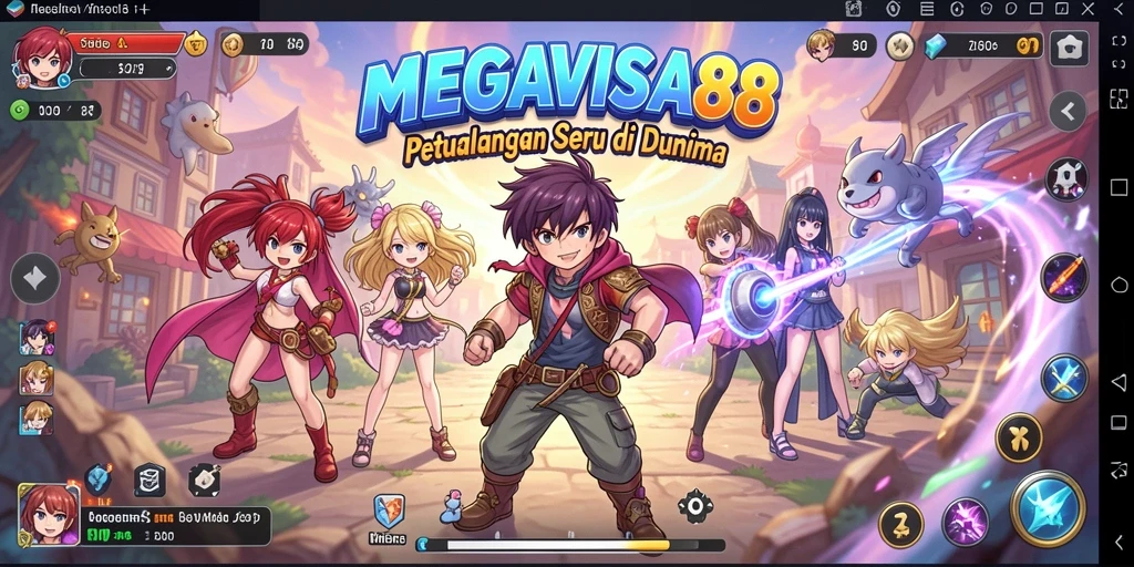 Screenshot utama MEGAVISA88 menampilkan karakter Anime yang dinamis dalam pertempuran.