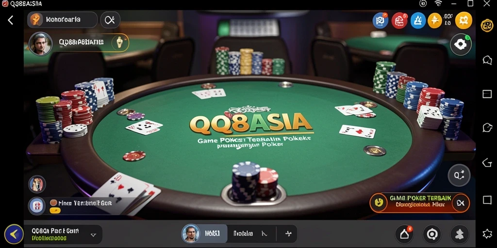 Tampilan menarik gameplay poker di QQ88ASIA.