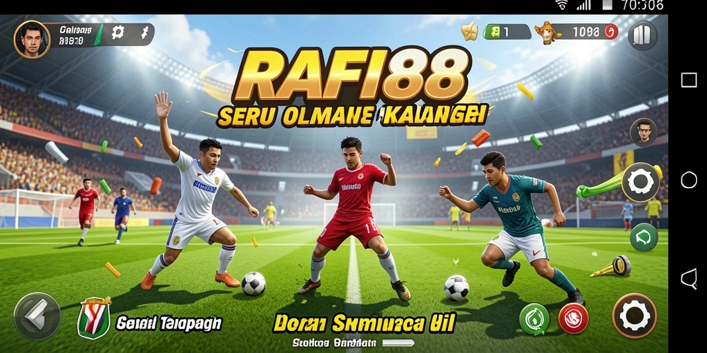 Tangkapan layar menunjukkan gameplay dinamis dalam aplikasi olahraga RAFI88.