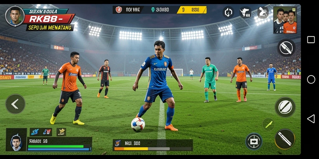 Tampilkan aksi mendebarkan dalam game sepak bola RK88.