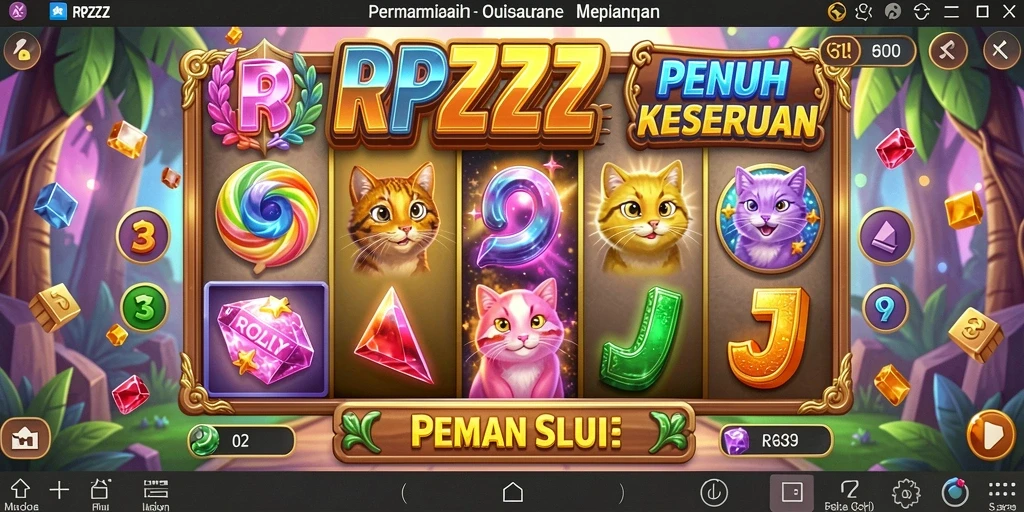 Tampilan menarik dari gameplay RPZZZ yang penuh warna dan fitur slot.