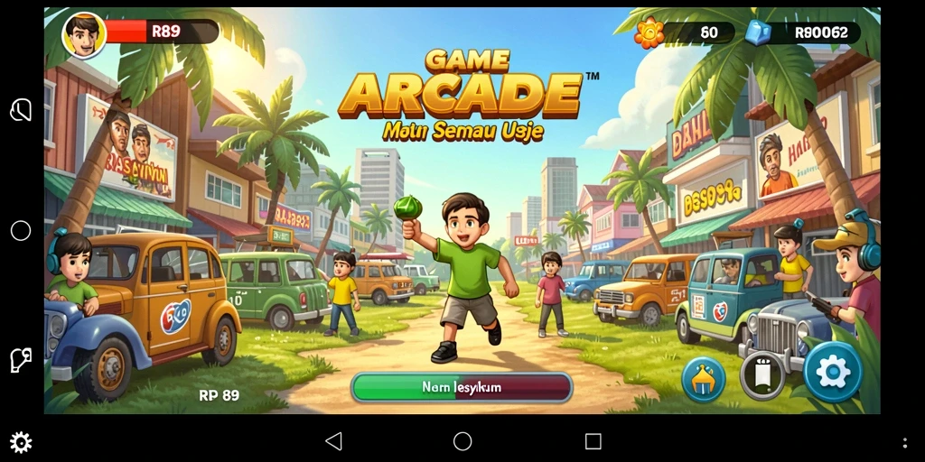 Tangkapan layar gameplay RR89 yang menunjukkan aksi seru di level penuh tantangan.