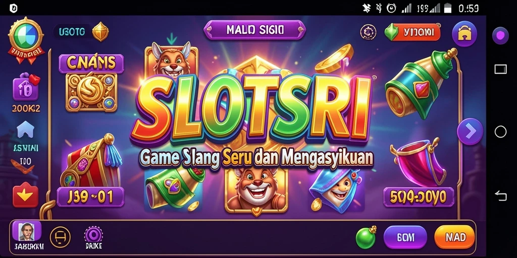 Tampilan gameplay SLOTSRI yang menarik dan penuh warna.