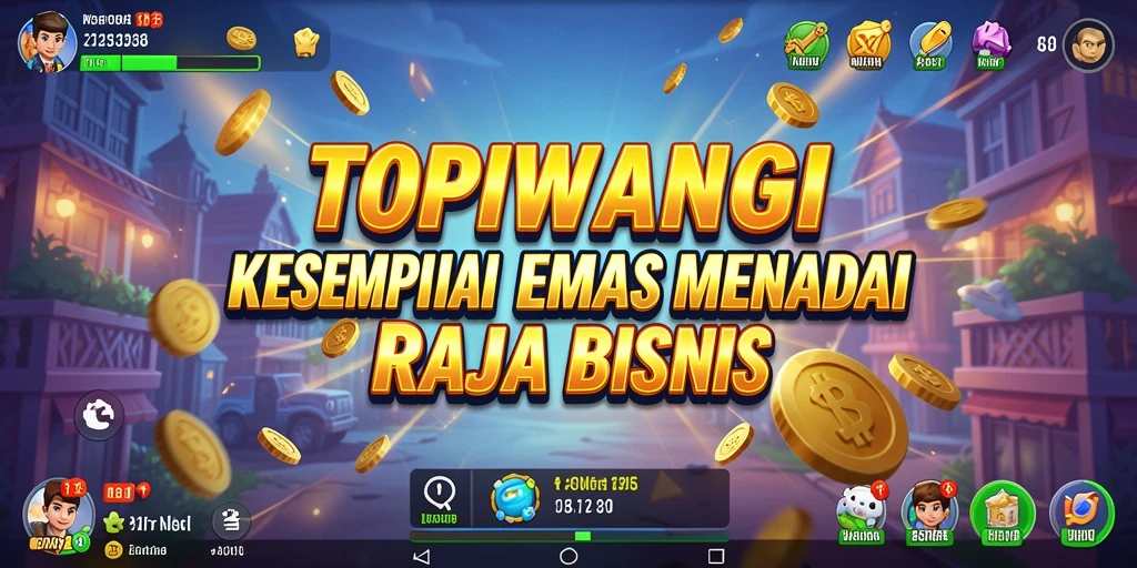 Gameplay Tycoon seru dalam TOPIWANGI dengan berbagai pilihan bisnis.